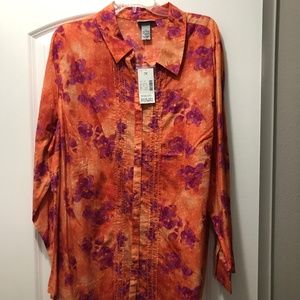 Catherine's L/S Button Front Shirt